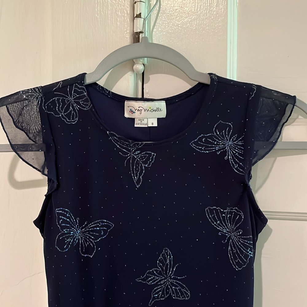 Girls butterfly dress | Navy | Size 8
